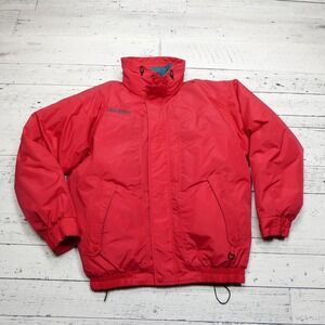 Columbia Whirlibird Jacket Mens Large‎ Red Blue Down Puffer Insulated Winter Ski